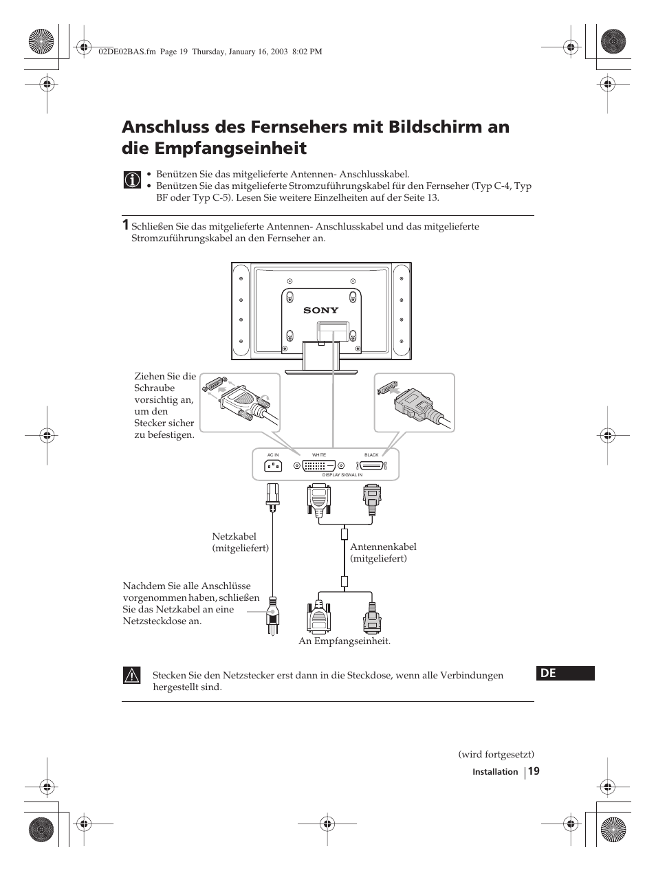 Sony WEGA KLV-30MR1 User Manual | Page 95 / 304