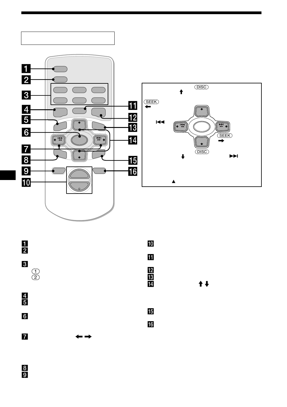 Emplacement des commandes, 4emplacement des commandes, Mini-télécommande rm-x112 | Sony CDX-CA900X User Manual | Page 32 / 84
