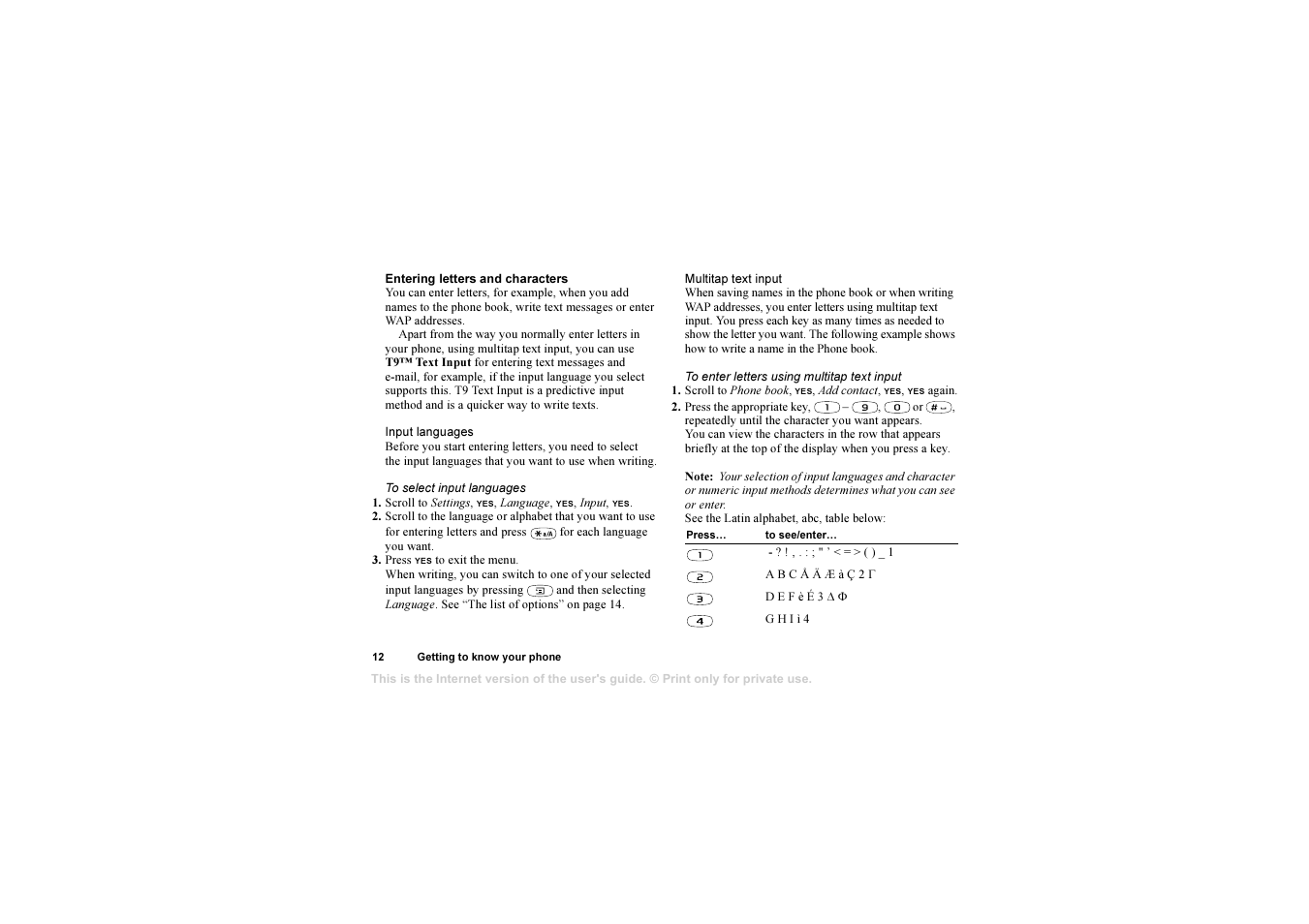 Sony T310 User Manual | Page 12 / 91