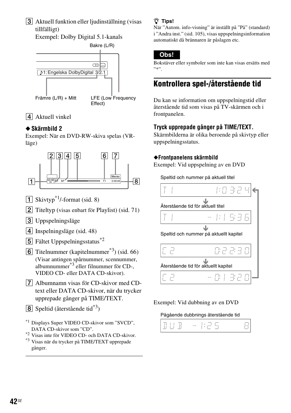 Kontrollera spel-/återstående tid | Sony DAR-RH7000 User Manual | Page 300 / 536