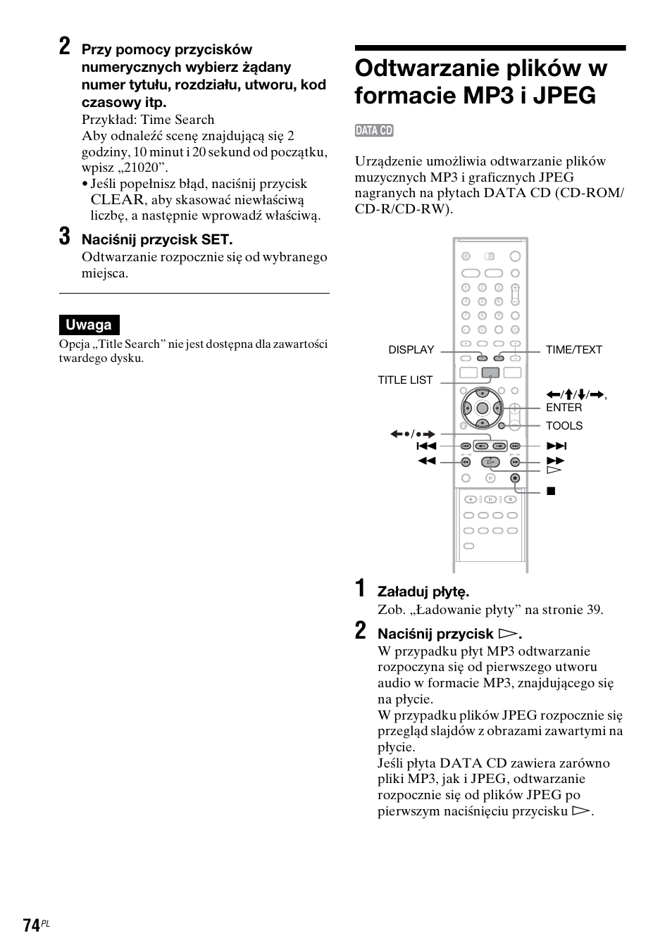 Odtwarzanie plików w formacie mp3 i jpeg | Sony DAR-RH7000 User Manual | Page 460 / 536