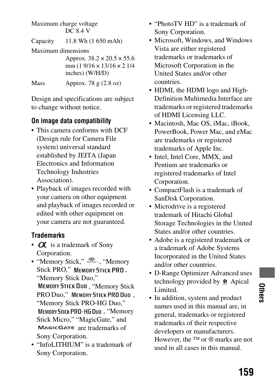 Sony A900 User Manual | Page 159 / 174