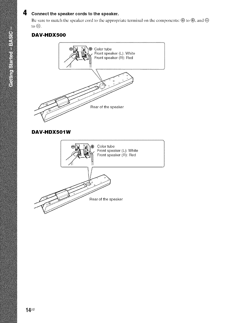 Dav-hdx500, Dav-hdx501w | Sony DA V-HDX5OO User Manual | Page 14 / 120