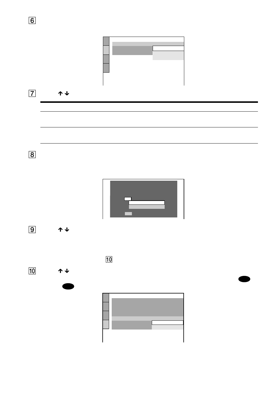 F press enter, G press x / x to select the item. h press enter, I press x / x to select the item, then press enter | J press x / x to select the item | Sony DVP-NS300 User Manual | Page 26 / 76