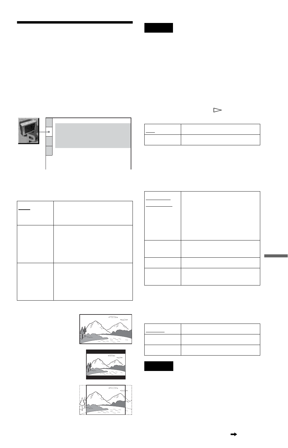 L1 - settings for the display (screen setup), Settings for the display (s, Settings for the display | Screen setup) | Sony DVP-NS52P User Manual | Page 65 / 78