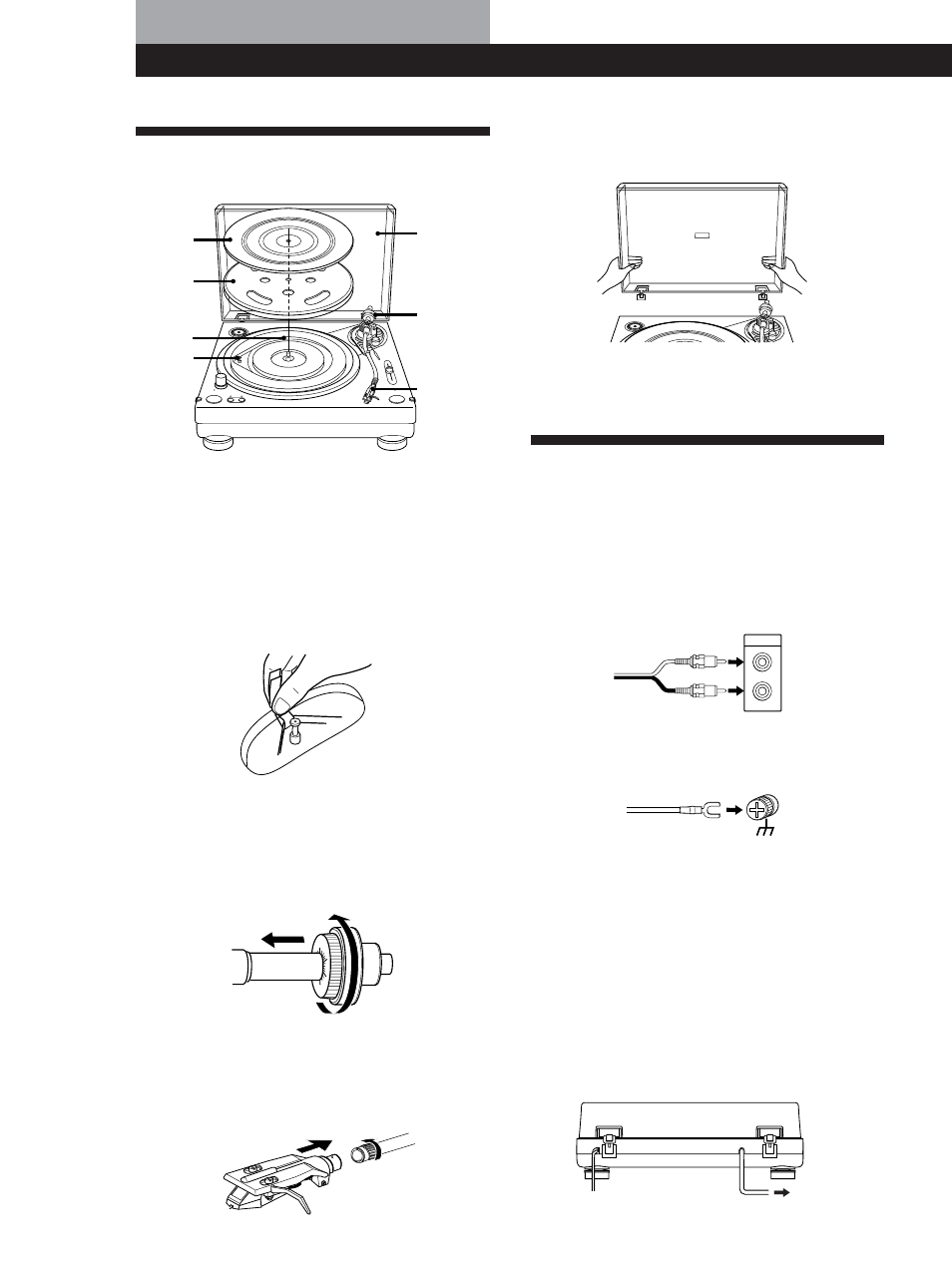 Ensamblaje del giradiscos, Conexión del giradiscos | Sony PS-LX300H User Manual | Page 20 / 34