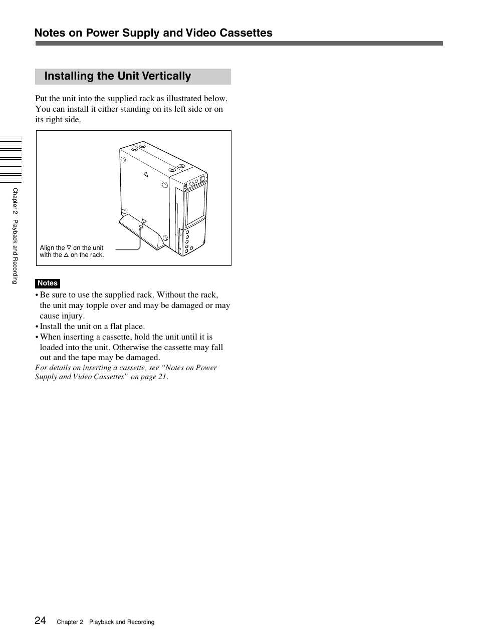 Installing the unit vertically | Sony 1080i User Manual | Page 24 / 76