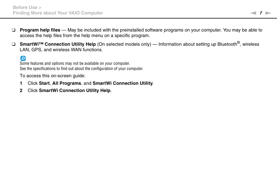 Sony VPCZ13 User Manual | Page 7 / 217