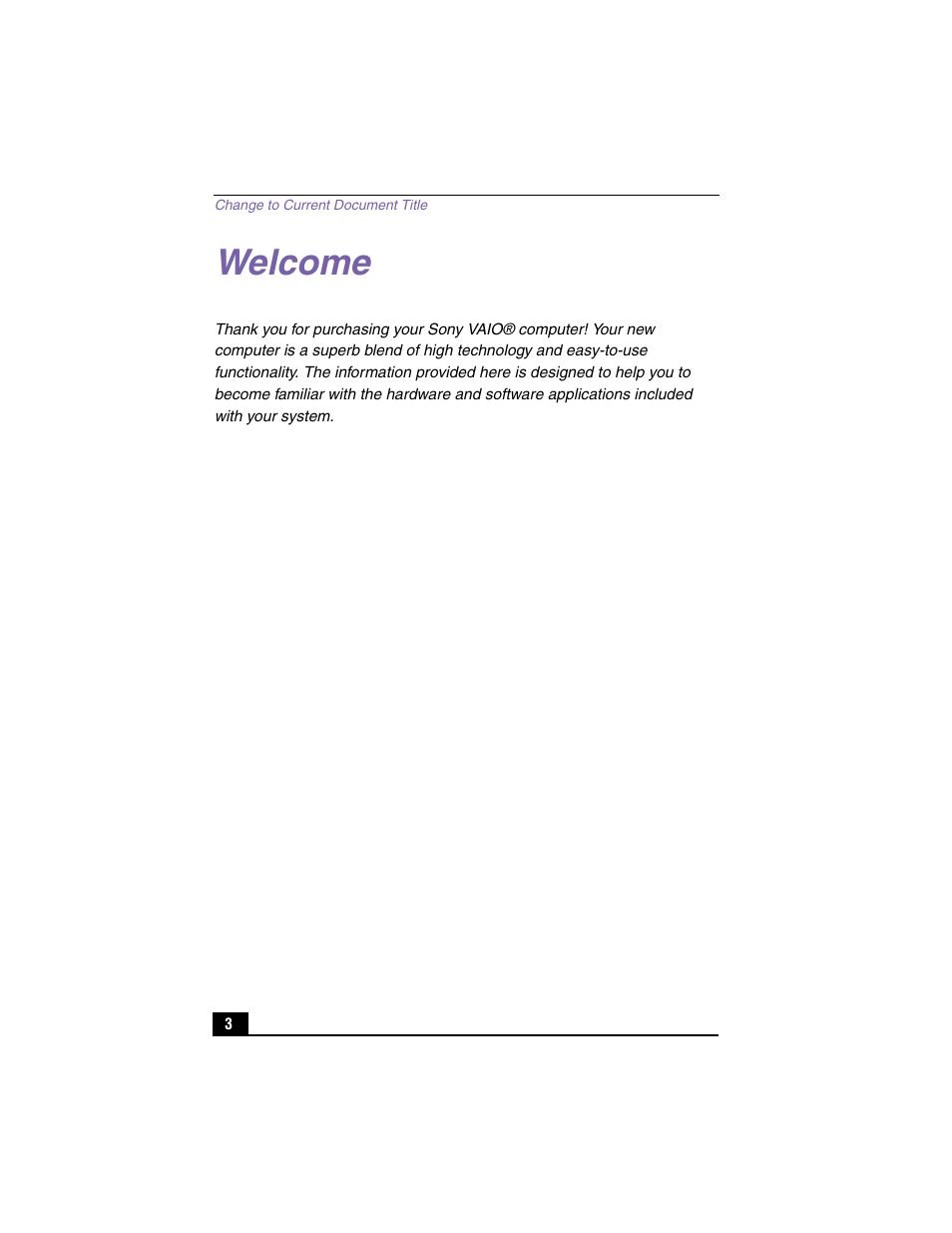 Welcome | Sony PCV-RX590G User Manual | Page 2 / 39
