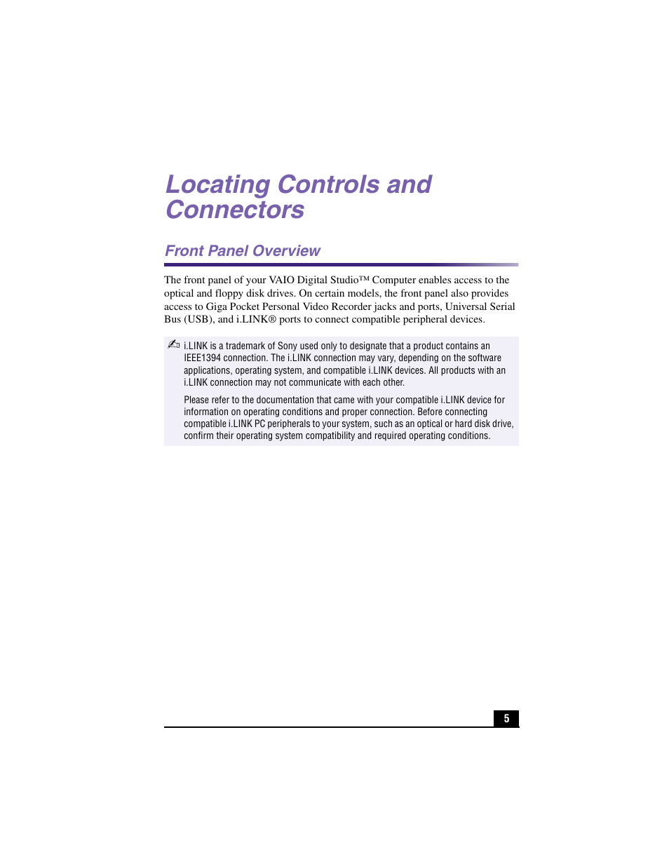 Locating controls and connectors | Sony PCV-RX590G User Manual | Page 3 / 39