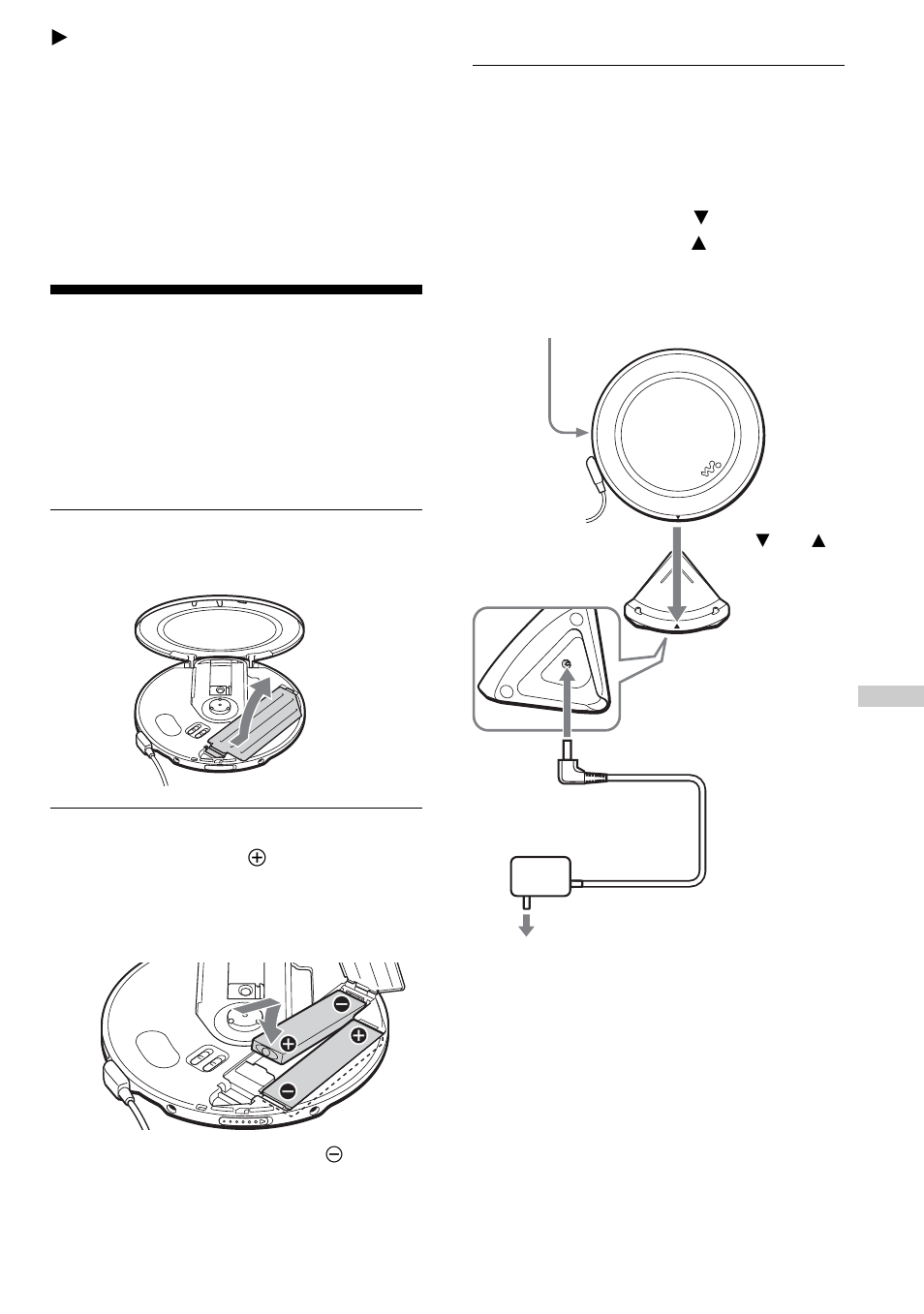 Connecting to a power source, Using the rechargeable batteries | Sony D-EJ985 User Manual | Page 19 / 32