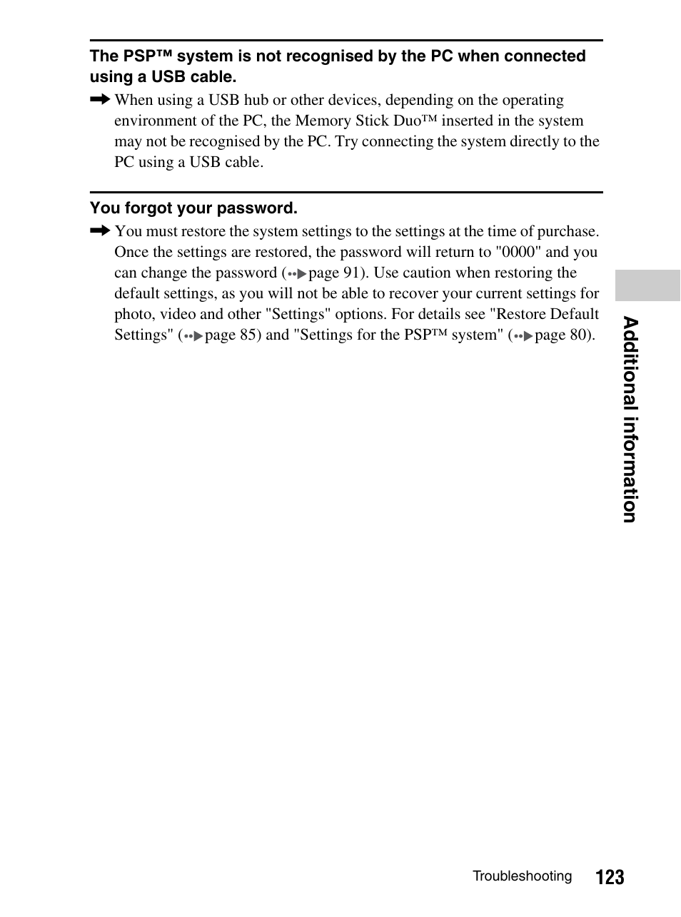 Sony PlayStation Portable PSP-1003 K User Manual | Page 123 / 132