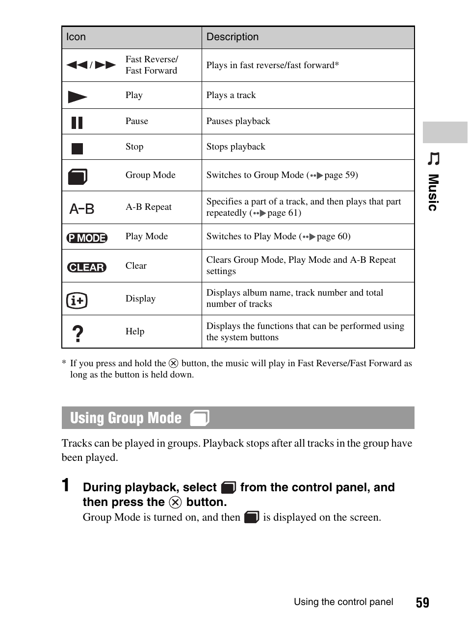 Using group mode, 59 mu si c | Sony PlayStation Portable PSP-1003 K User Manual | Page 59 / 132