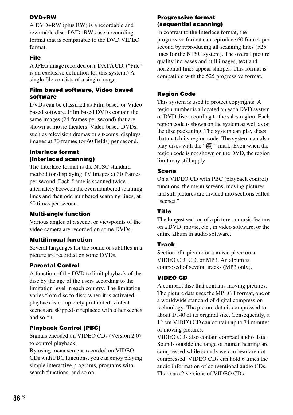 Sony DX250 User Manual | Page 86 / 96