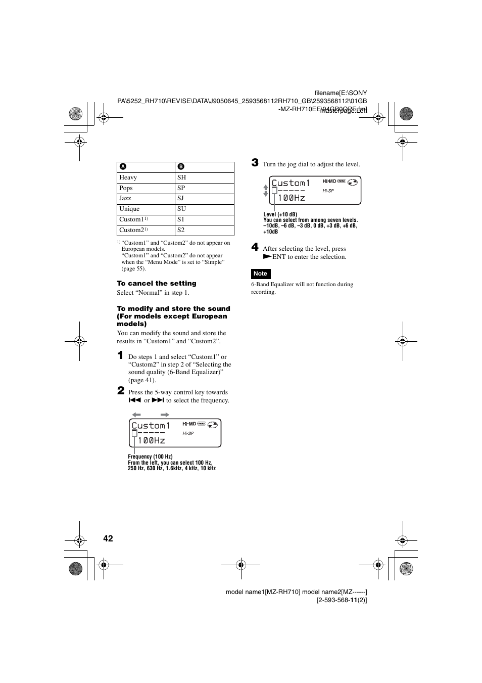 Sony Portable MD Recorder MZ-RH710 User Manual | Page 42 / 115