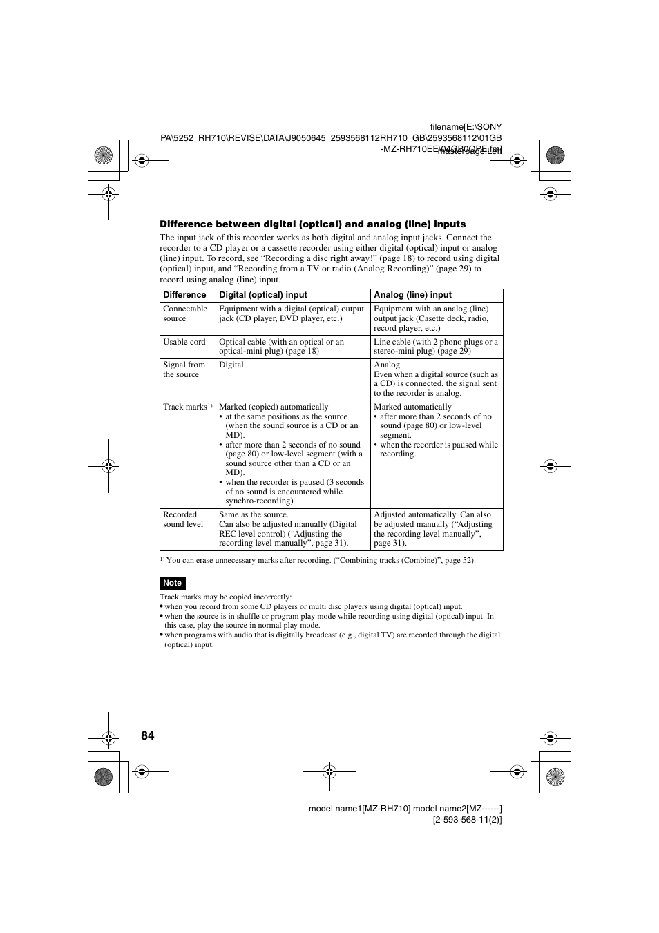 Sony Portable MD Recorder MZ-RH710 User Manual | Page 84 / 115