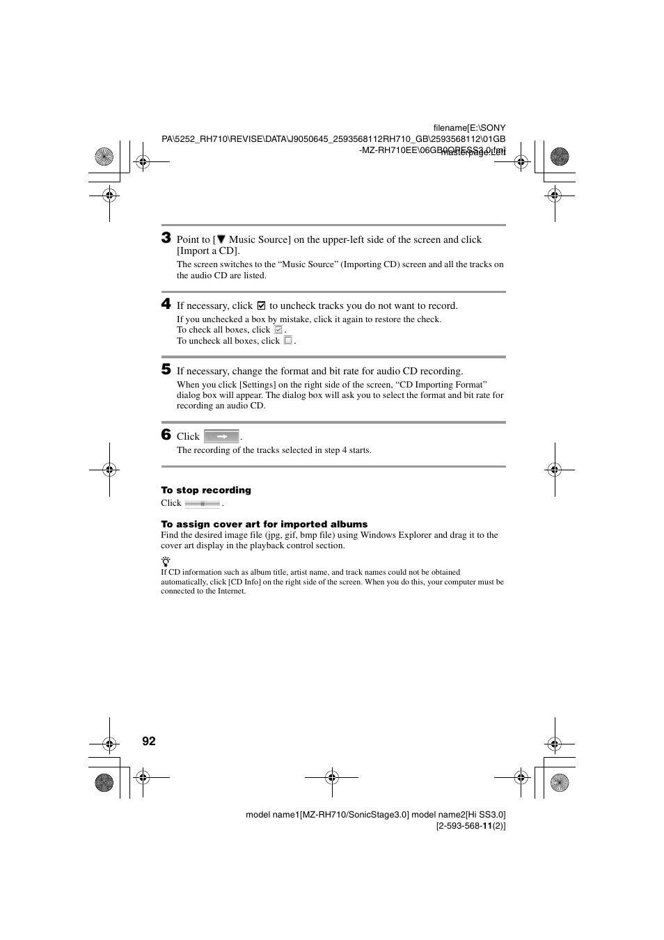 Sony Portable MD Recorder MZ-RH710 User Manual | Page 92 / 115
