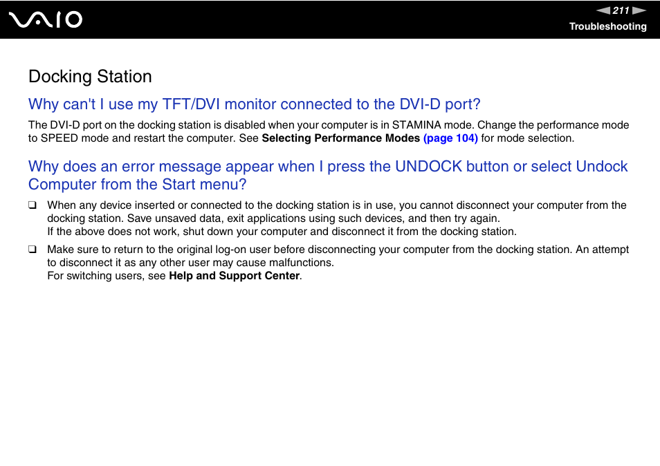 Docking station | Sony VGN-SZ300 User Manual | Page 211 / 230