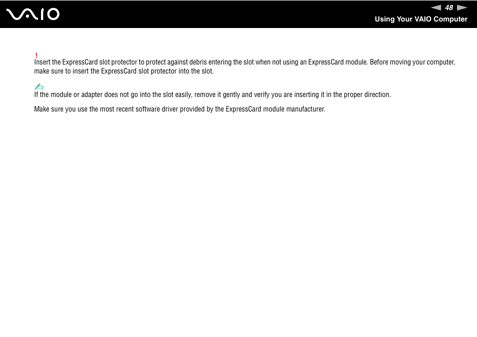 Sony VGN-SZ300 User Manual | Page 48 / 230