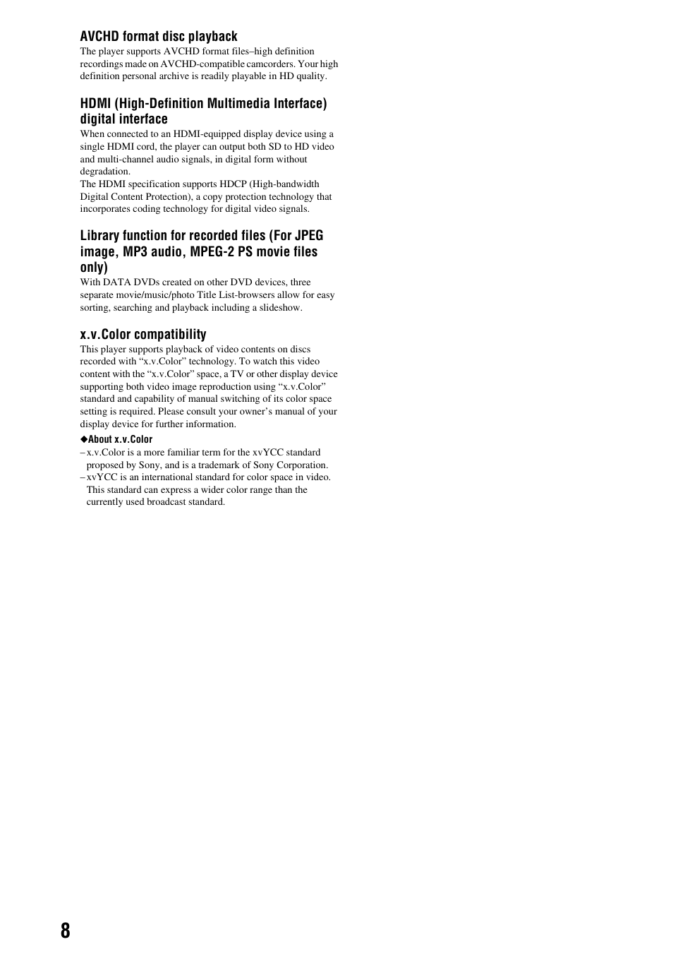 Sony 3-270-909-11(1) User Manual | Page 8 / 71