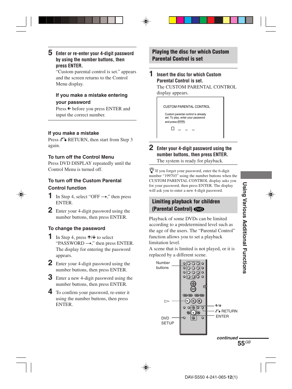 Sony DAV-S550 User Manual | Page 55 / 84
