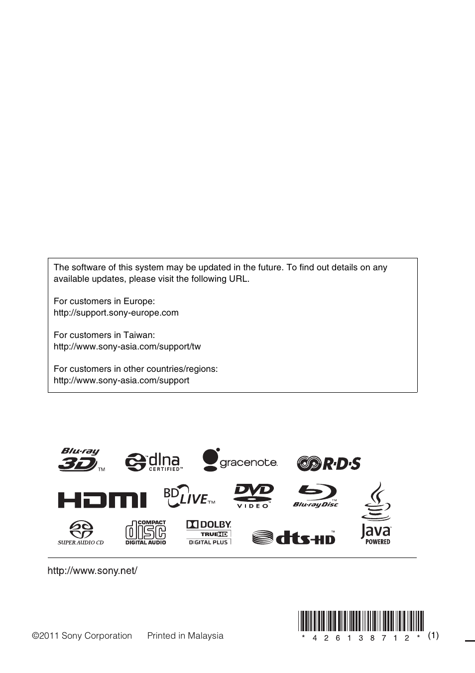 Sony BDV-E380 User Manual | Page 80 / 80