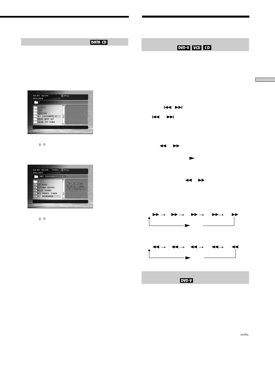 Playing an mp3 audio track, Searching for a scene, Playing an mp3 audio track 25 | Searching for a scene 25 | Sony CDP-NW10 User Manual | Page 25 / 60