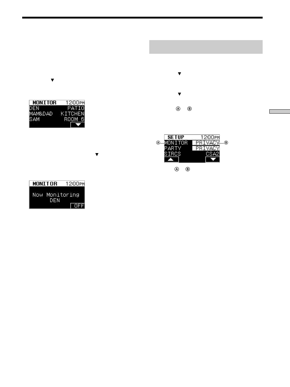 Monitoring other rooms (monitor), Excluding a unit from monitor (monitor privacy), Monitoring other rooms (monitor) 39 | Excluding a unit from monitor (monitor privacy) 39 | Sony CDP-NW10 User Manual | Page 39 / 60