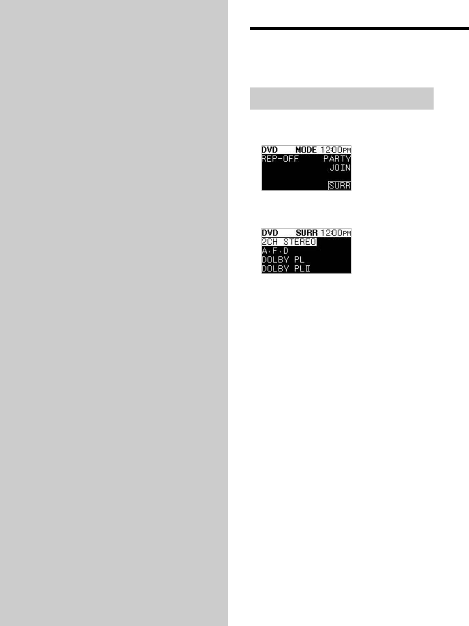 Chapter 8 other functions, Using the setup display, Selecting the surround mode (dvp-nw50 only) | Using the setup display 42, Selecting the surround mode (dvp-nw50 only) 42, Other functions, Chapter 8 | Sony CDP-NW10 User Manual | Page 42 / 60