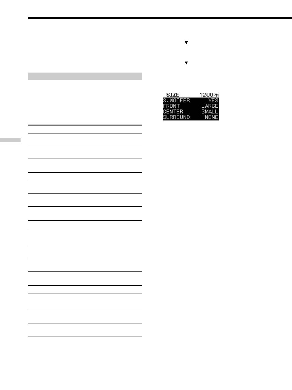 Settings for speakers (dvp-nw50 only), Selecting a speaker size, Settings for speakers (dvp-nw50 only) 44 | Selecting a speaker size 44 | Sony CDP-NW10 User Manual | Page 44 / 60