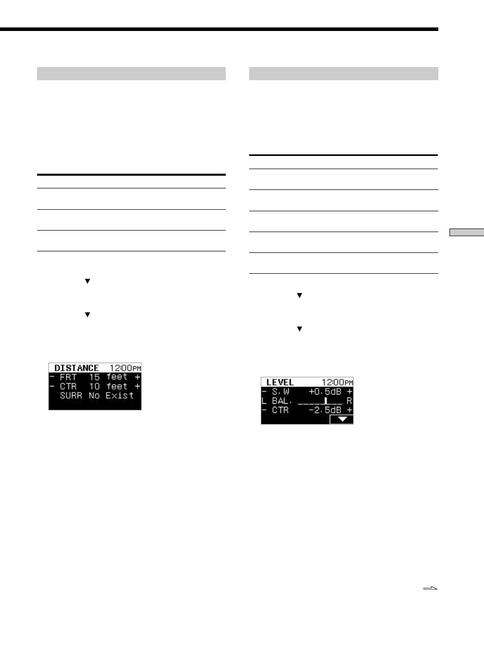 Setting the speaker distance, Setting a speaker level | Sony CDP-NW10 User Manual | Page 45 / 60