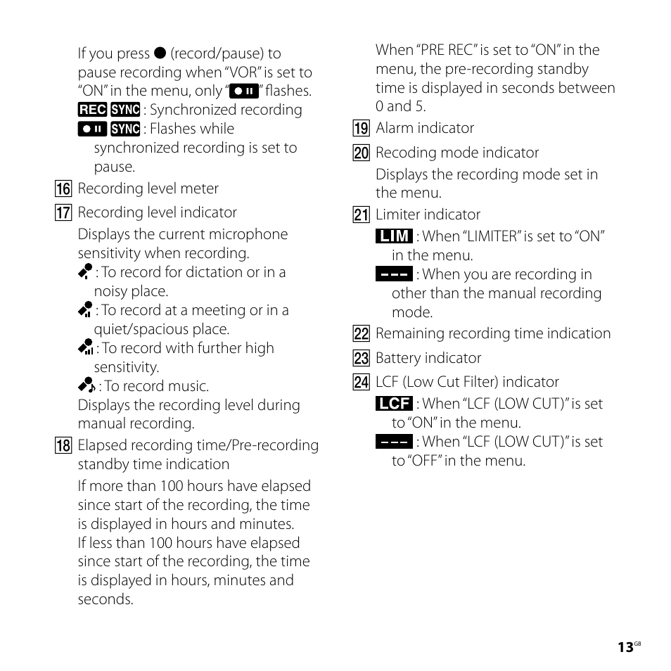 Sony ICD-SX800 User Manual | Page 13 / 136