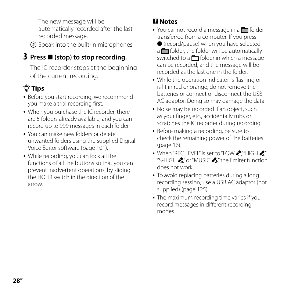 Sony ICD-SX800 User Manual | Page 28 / 136