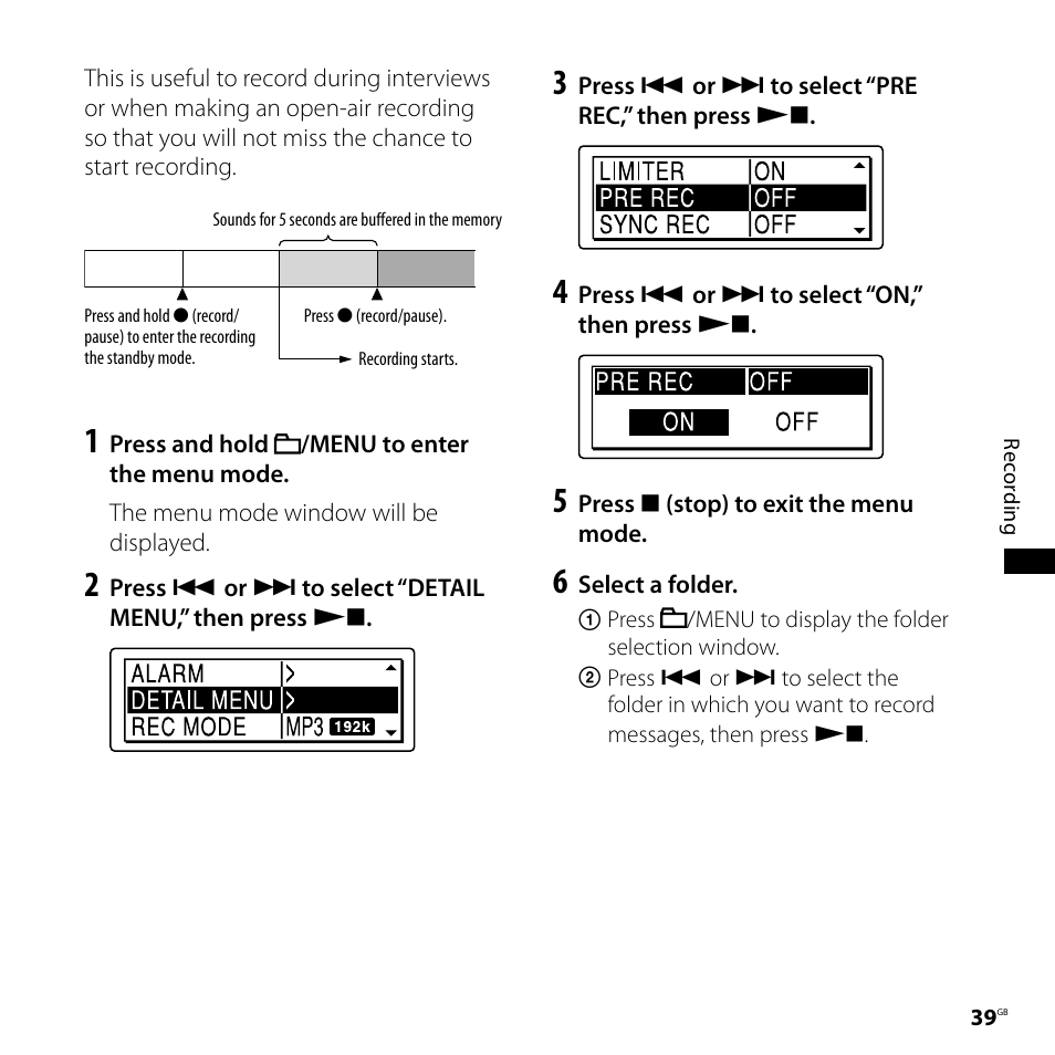 Sony ICD-SX800 User Manual | Page 39 / 136