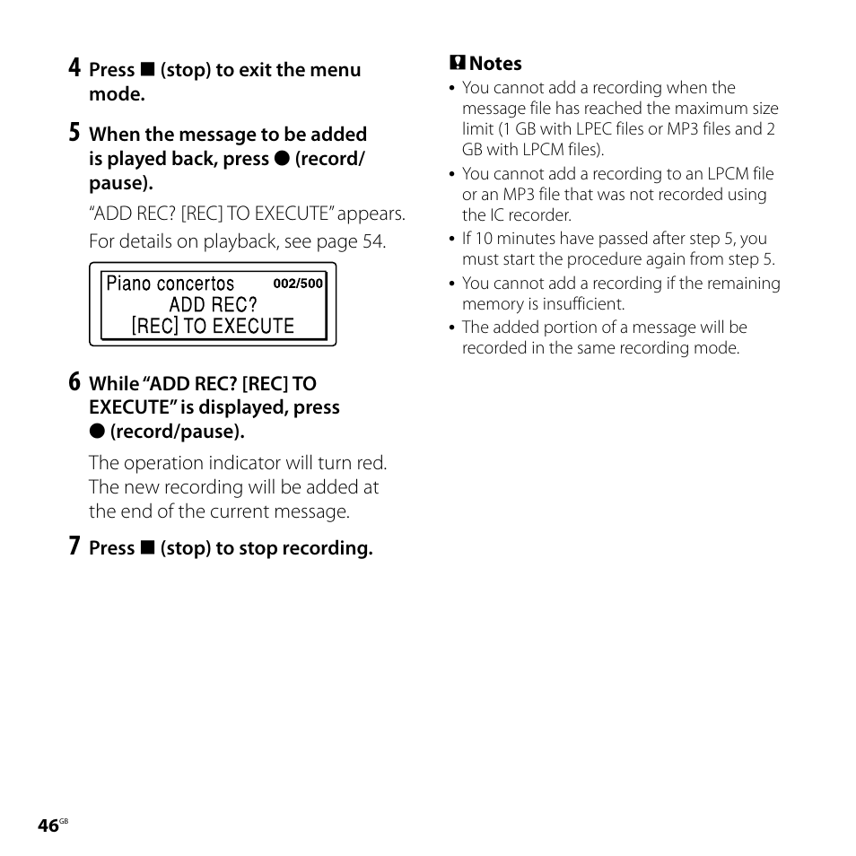 Sony ICD-SX800 User Manual | Page 46 / 136