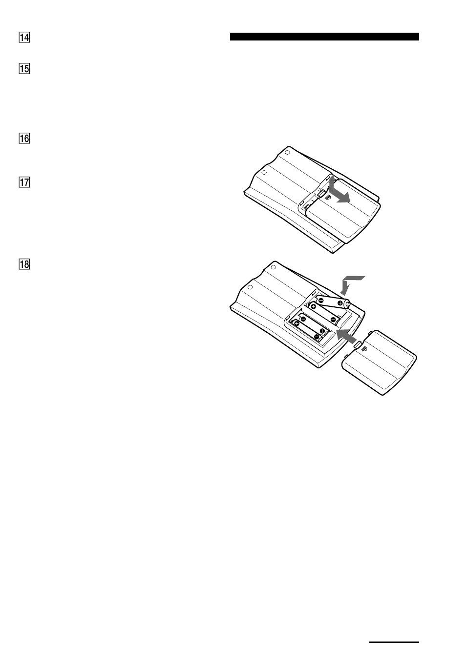 Installing the batteries | Sony RM-AV3100 User Manual | Page 7 / 112