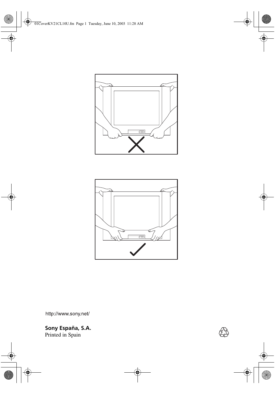 Sony KV-21CL10U User Manual | Page 24 / 24