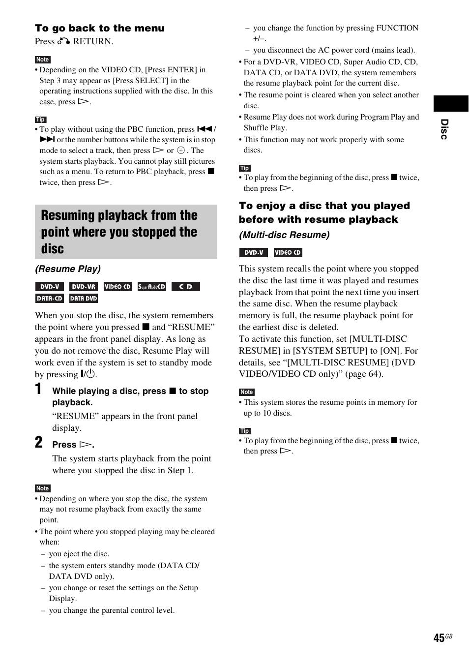 Sony DAV-HDX285 User Manual | Page 45 / 116