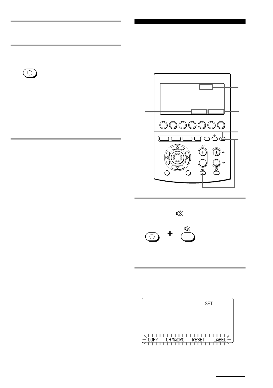 Erasing all the settings, While pressing commander off, press, Input the name of the label key | Press commander off, Set” appears on the mode display key, Continued, Follow steps 2 - 5, on page 24, The commander turns off, The commander returns to the previous setting mode | Sony RM-AV3000T User Manual | Page 81 / 100