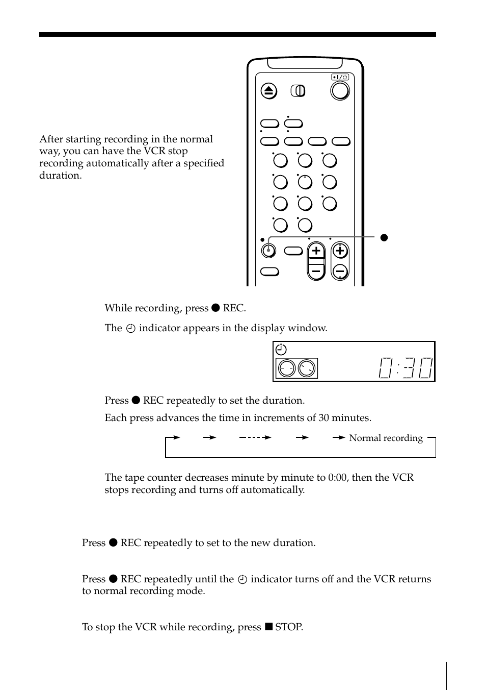 Setting the recording duration time, 49 setting the recording duration | Sony SLV-EZ11AZ User Manual | Page 49 / 68