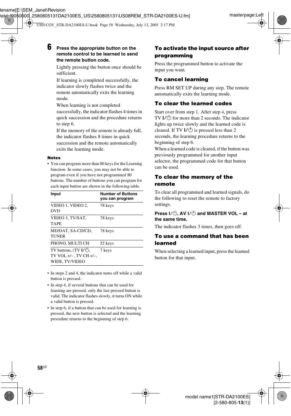 Sony STR-DA2100ES User Manual | Page 58 / 68