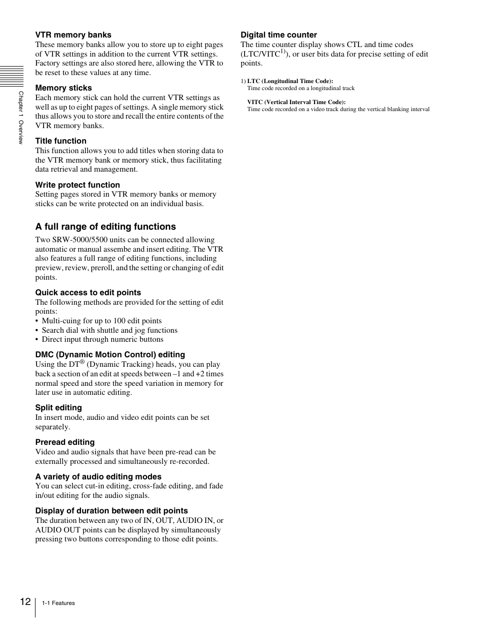 A full range of editing functions | Sony 5500 User Manual | Page 12 / 187