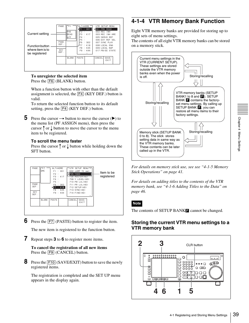 1-4 vtr memory bank function | Sony 5500 User Manual | Page 39 / 187