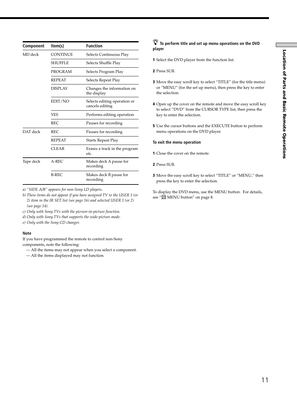 Sony RM-LJ302 User Manual | Page 11 / 23