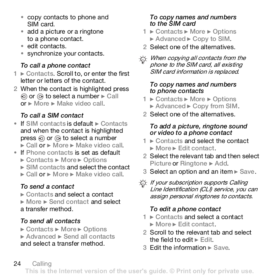 Sony K800i User Manual | Page 24 / 98