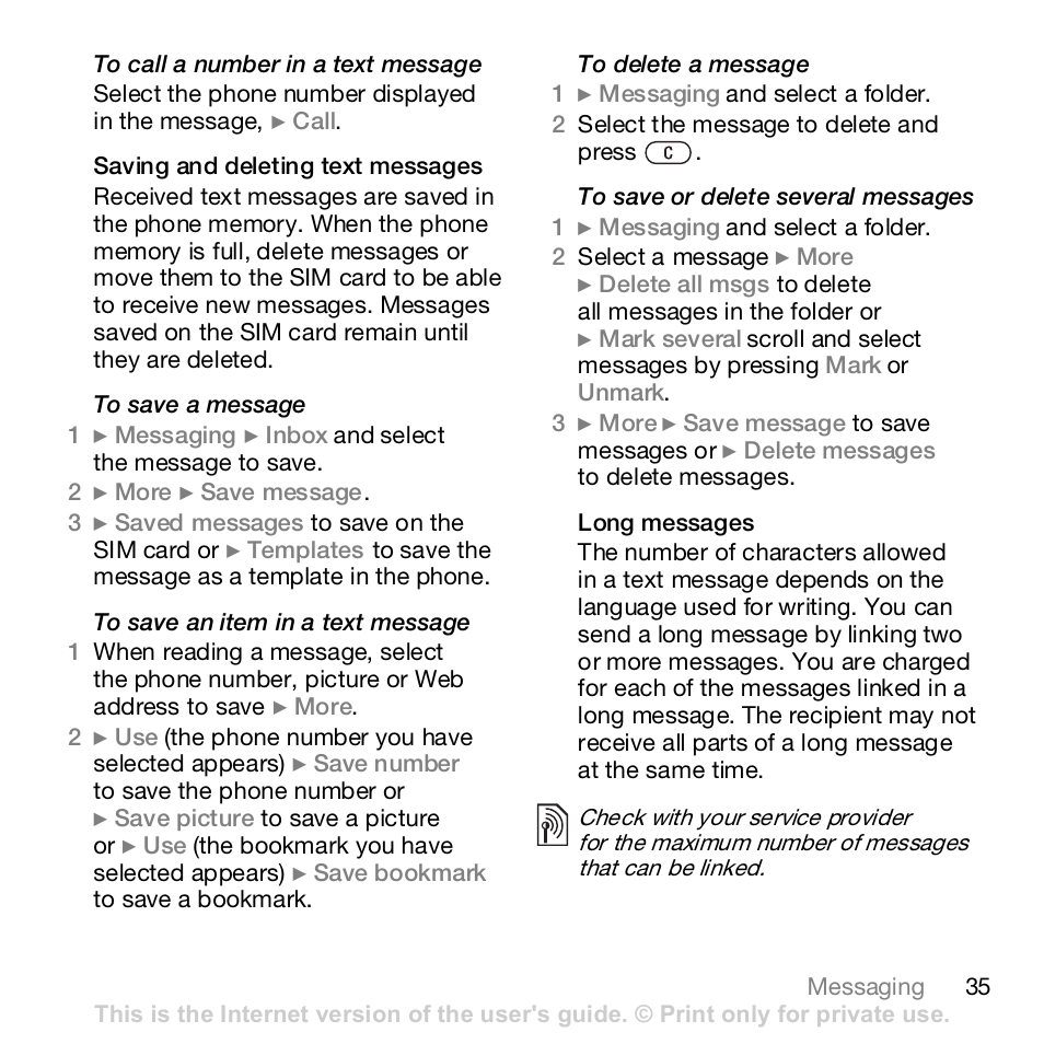 Sony K800i User Manual | Page 35 / 98