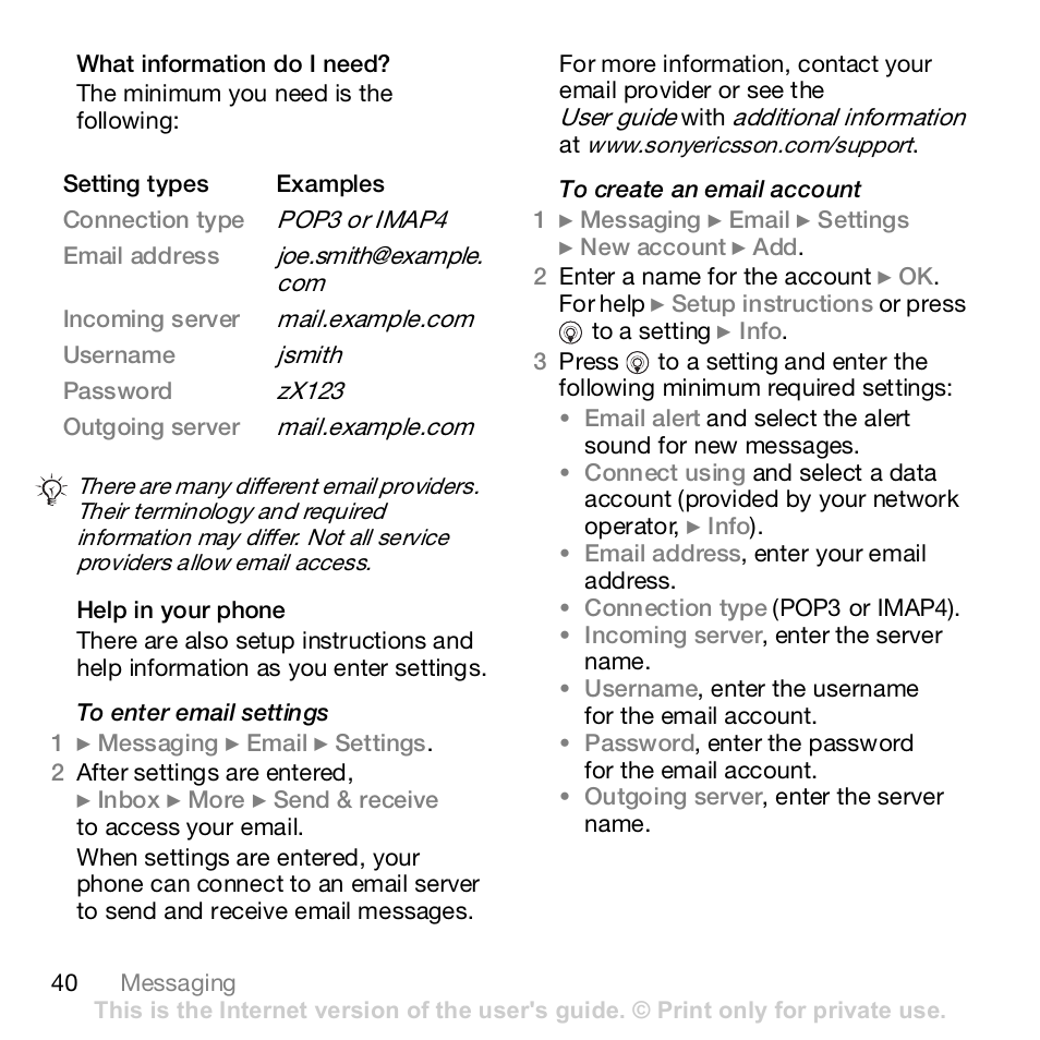 Sony K800i User Manual | Page 40 / 98