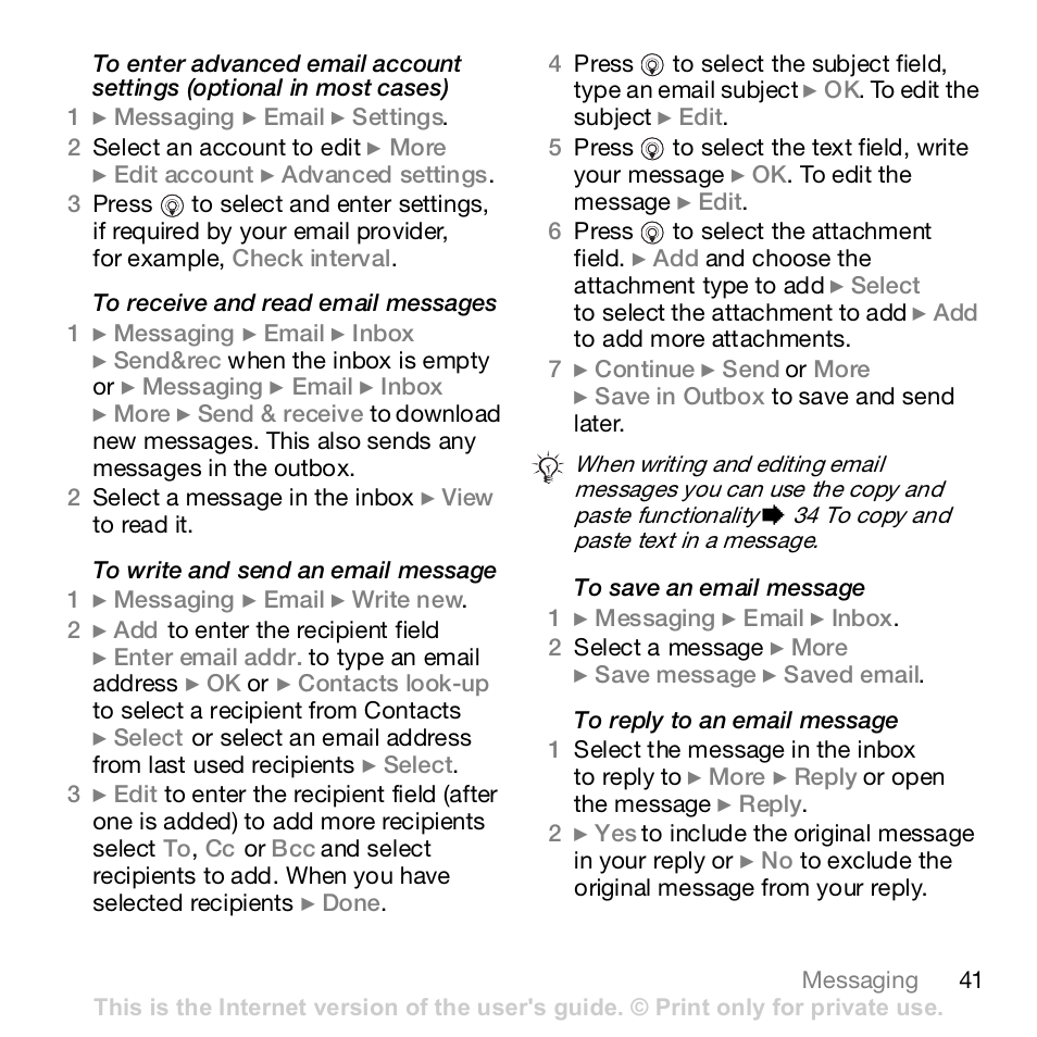 Sony K800i User Manual | Page 41 / 98