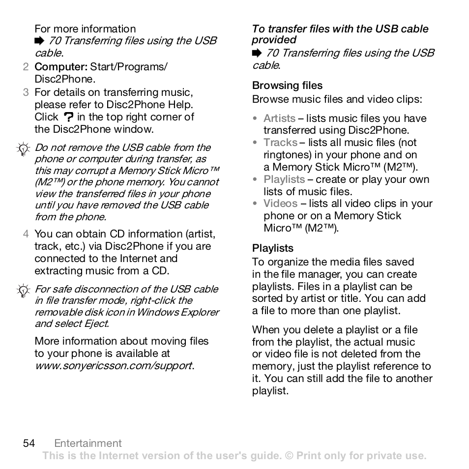 Sony K800i User Manual | Page 54 / 98