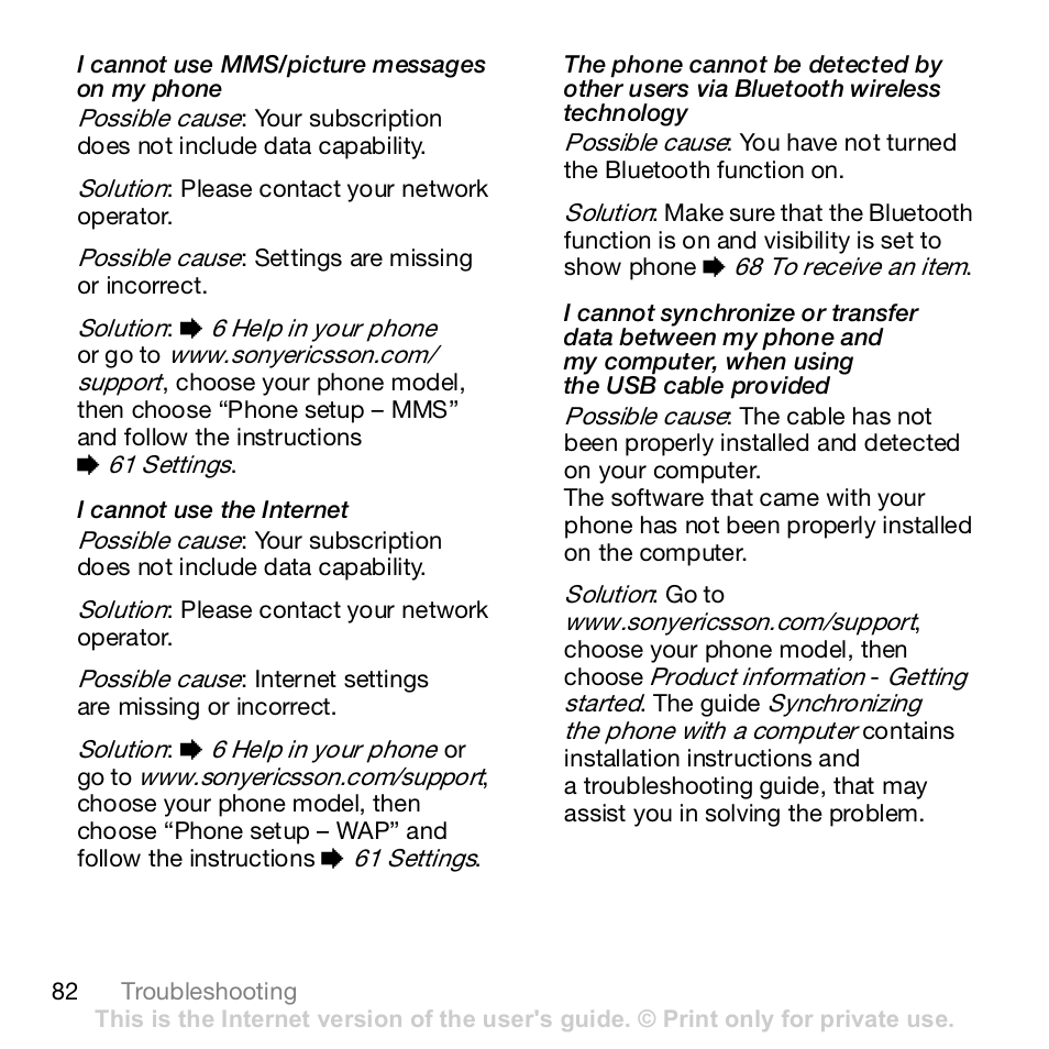 Sony K800i User Manual | Page 82 / 98